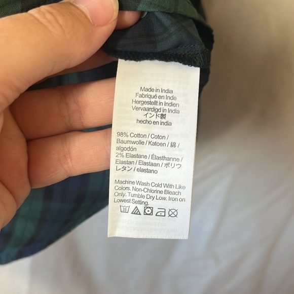 J. Crew Factory Black Watch Plaid Ruffle-Neck Top - Picture 5 of 7